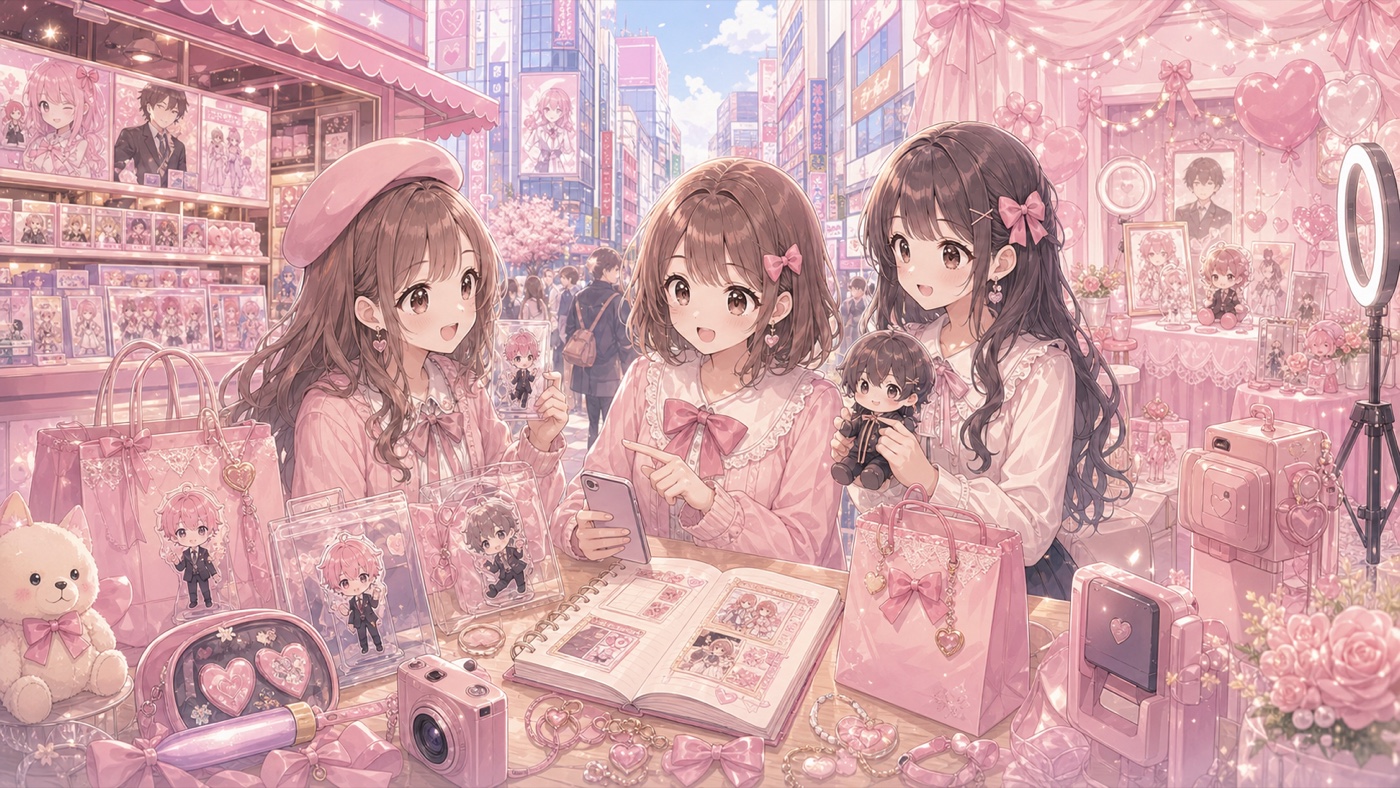 秋葉原の推し活エリアガイドイラスト