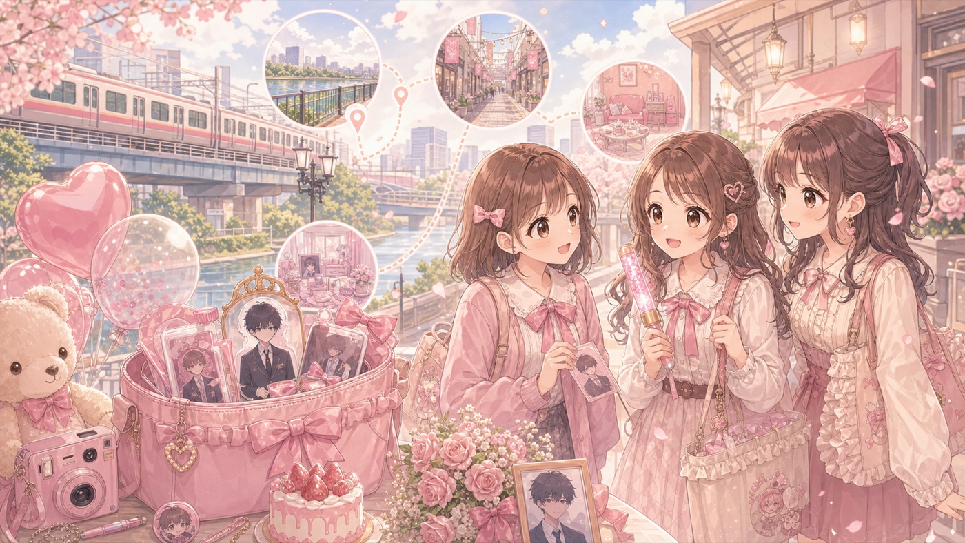 北千住の推し活エリアガイドイラスト