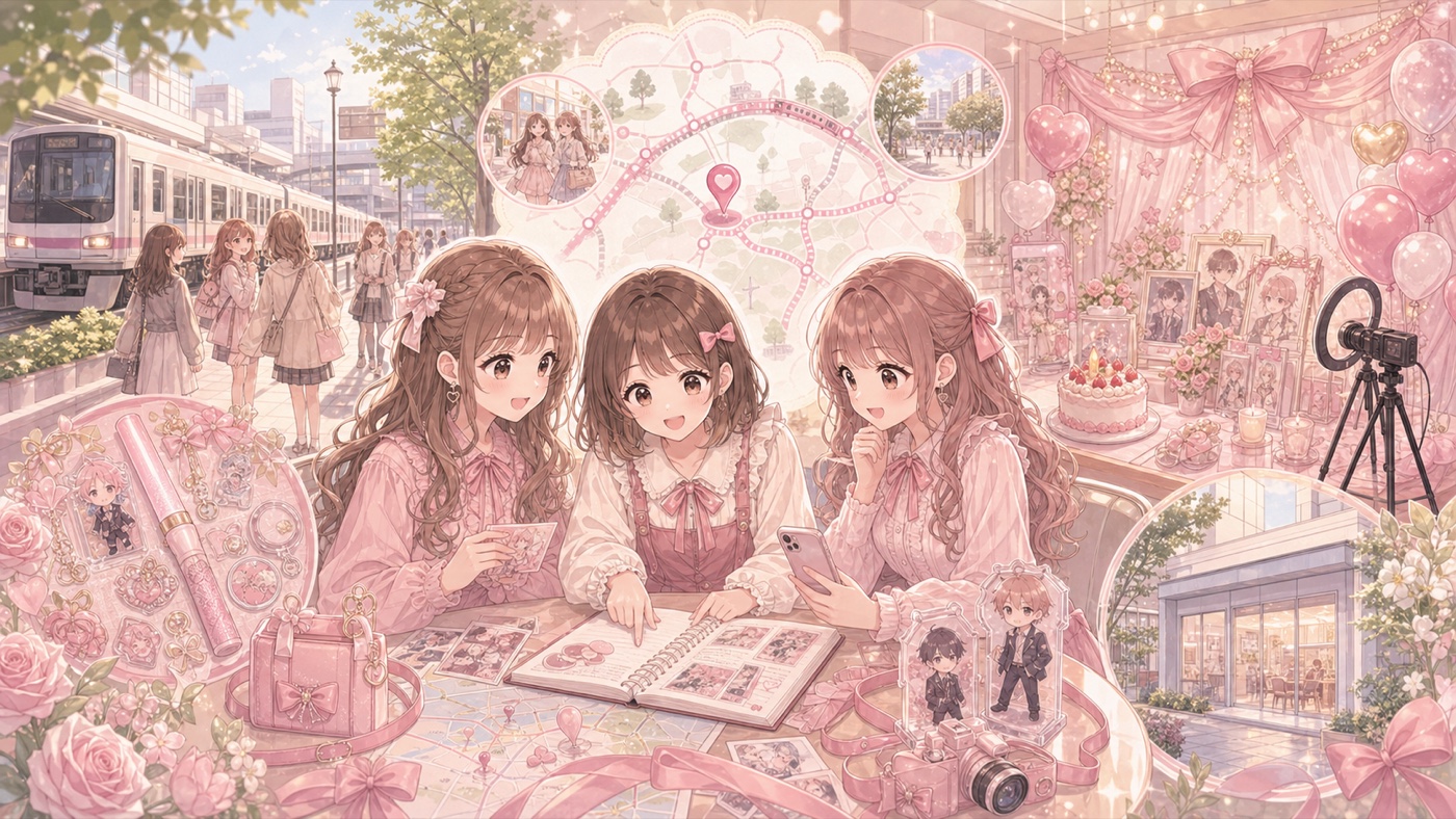 町田の推し活エリアガイドイラスト