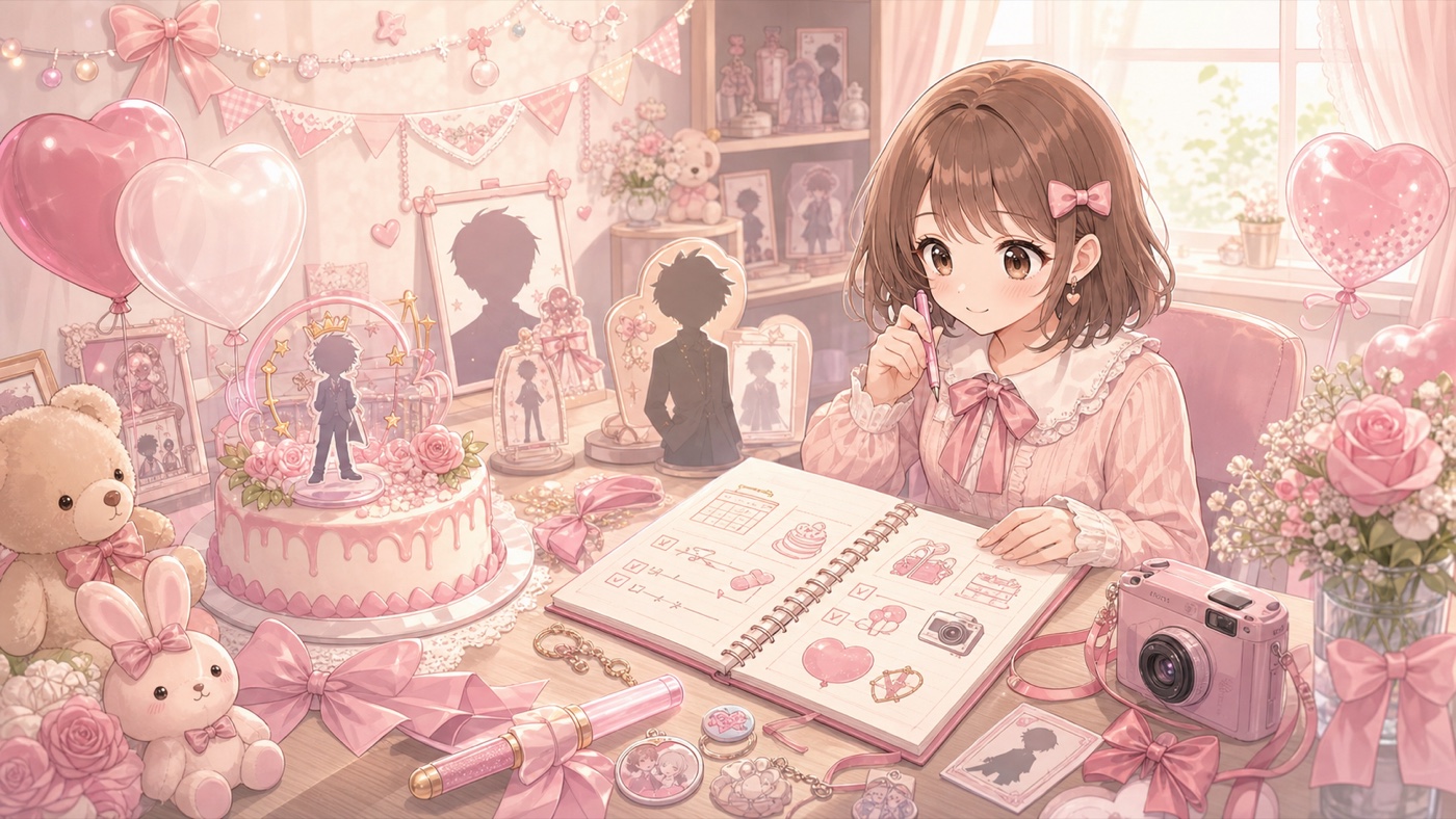 本人不在の誕生日会の準備イラスト